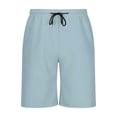 thumbnail image 7 of YgkuHd Men's Elastic Waist Shorts Men's Summer Casual Solid Color Elastic Waist Drawstring Sports Lightweight Breathable Pocket Shorts Men's Big and Tall Cargo Shorts,Light Blue_XL, 7 of 7