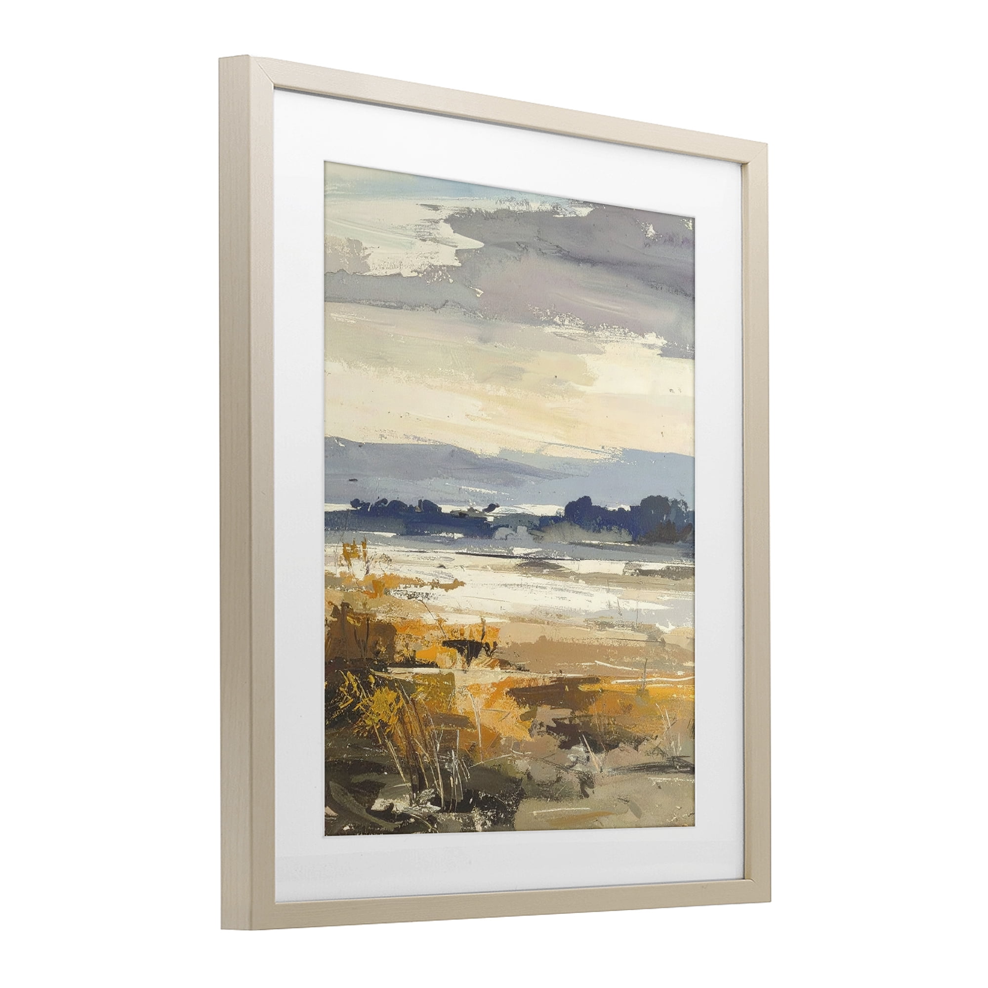 Stupell Industries Distant Horizon Abstract Birch Framed Print Under Glass, design by Alonza Saunders
