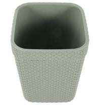 SEWCHICS Household Trash Bin Square Green Plastic 1Pack 11.8X9.1X9.1In
