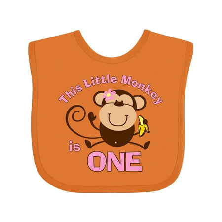 

Inktastic Little Monkey Girl 1st Birthday Gift Baby Girl Bib