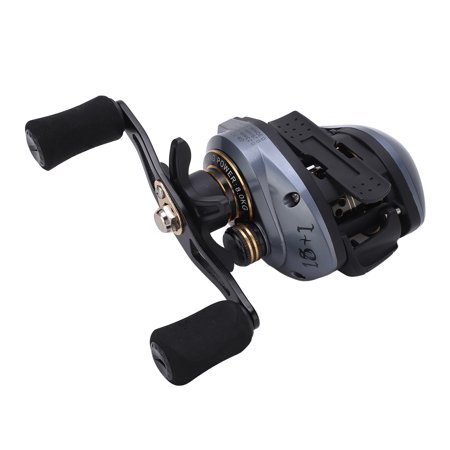 YAHHU Baitcasting Fishing Reel 7.2:1 Gear Ratio 18+1BB Micro Wire Cup Dual Brake Systems for Saltwater Freshwater High Speed Low Profile Baitcaster Reel DW200 (Right Handed Gold 5.5 inches / 14 cm)