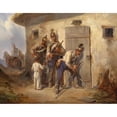 thumbnail image 2 of August von Pettenkofen 18x15 Gold Ornate Wood Frame and Double Matted Museum Art Print Titled - Austrian Dragoons, 2 of 4