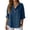 Blue, variant on KHONTS Women's Plus Size V Neck 3/4 Sleeve T Shirts Denim Button Summer Tees Loose Fit Solid Color Tunic Blouse Blue XXXL