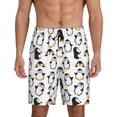 thumbnail image 1 of Balery whiter cute penguin Pantalones cortos de pijama de punto de algodón para hombre con cinturilla y bolsillos-Medium, 1 of 6