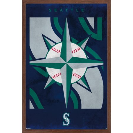 MLB Seattle Mariners – Logo 25 Wall Poster 14.725 x 22.375 Framed