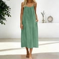 thumbnail image 2 of vigerkar Backless Cami Dresses for Women Sleeveless Open Back Lounge Linen Dress Beach Vacation Maxi Sundress with Back Tie (Green, L), 2 of 5