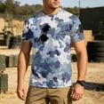 thumbnail image 5 of Homeyce Camo Shirts for Men Short Sleeve Button Camo Shirts Casual Sport Athletic Camouflage Tee Tops Crew Neck Big and Tall Pullover Tees Tops,Blue 2XL, 5 of 5