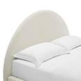 thumbnail image 6 of Pemberly Row Performance Velvet Arched Round Queen Platform Bed in Alabaster, 6 of 9
