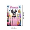 thumbnail image 4 of Amhnf Welcome Dog Garden Flag With Butterflies And Flowers For Home Outdoor Garden Yard Decor 12x18 inch, 4 of 5