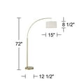 thumbnail image 7 of 360 Lighting Cora Modern Arc Floor Lamp Standing 72" Tall Brass Metal White Linen Drum Shade Decor for Living Room Reading Bedroom Office House Home, 7 of 7