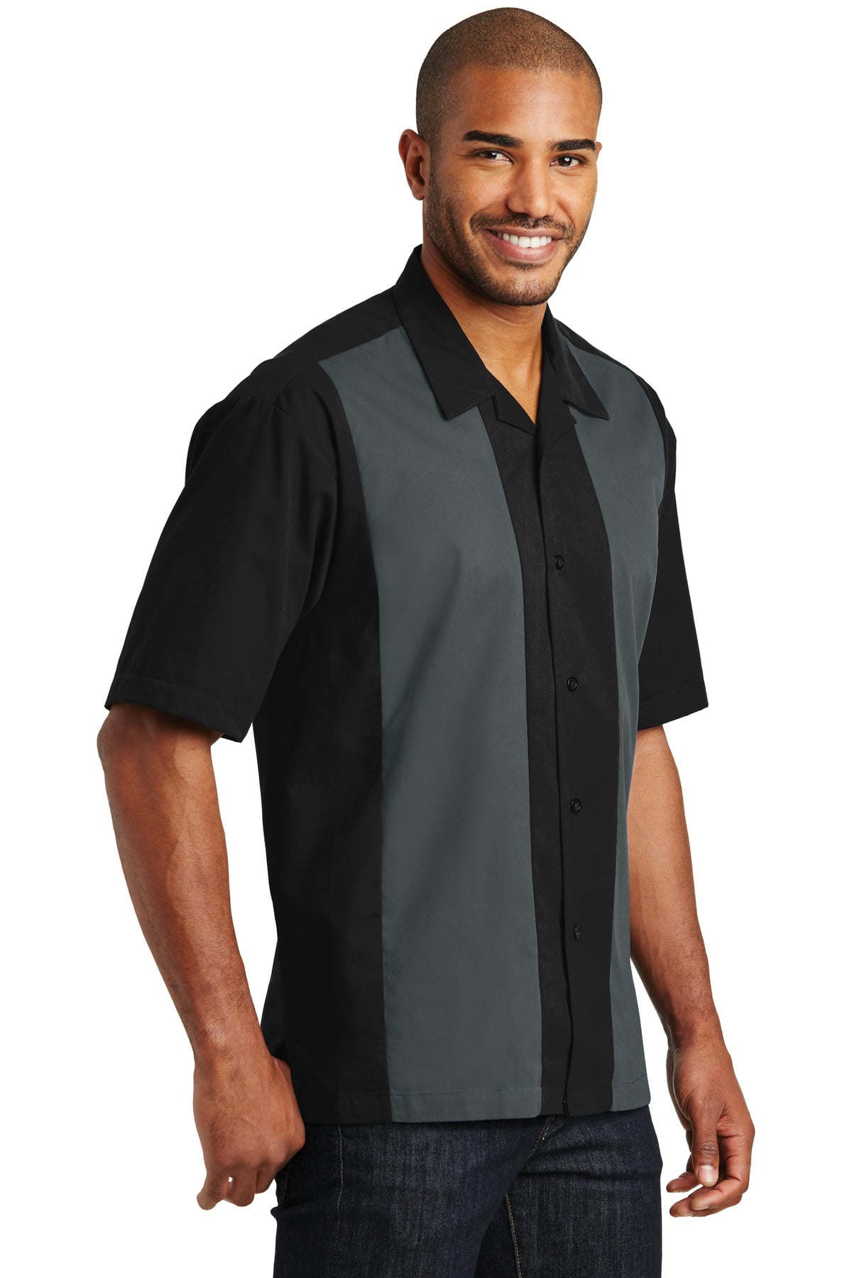 Men's Easy Care Open Collar Retro Camp Shirt