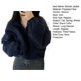thumbnail image 7 of Winter Women Jacket Thick Fleece Stand Collar Zipper Closure Long Sleeves Warm Windproof Heat Retention Outdoor Coat, 7 of 7