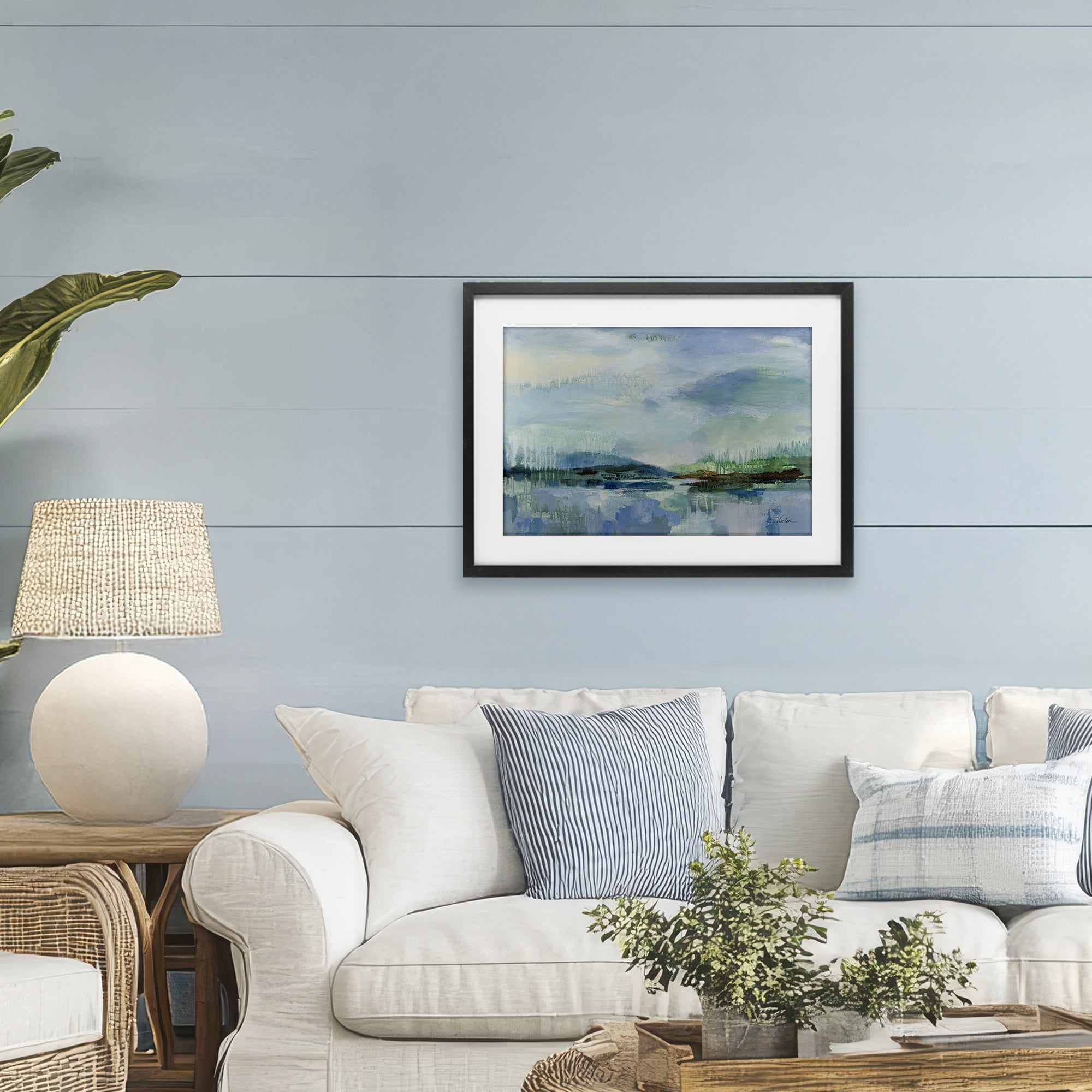 Stupell Industries Rain Over The Lagoon Black Framed Print Under Glass, design by Silvia Vassileva