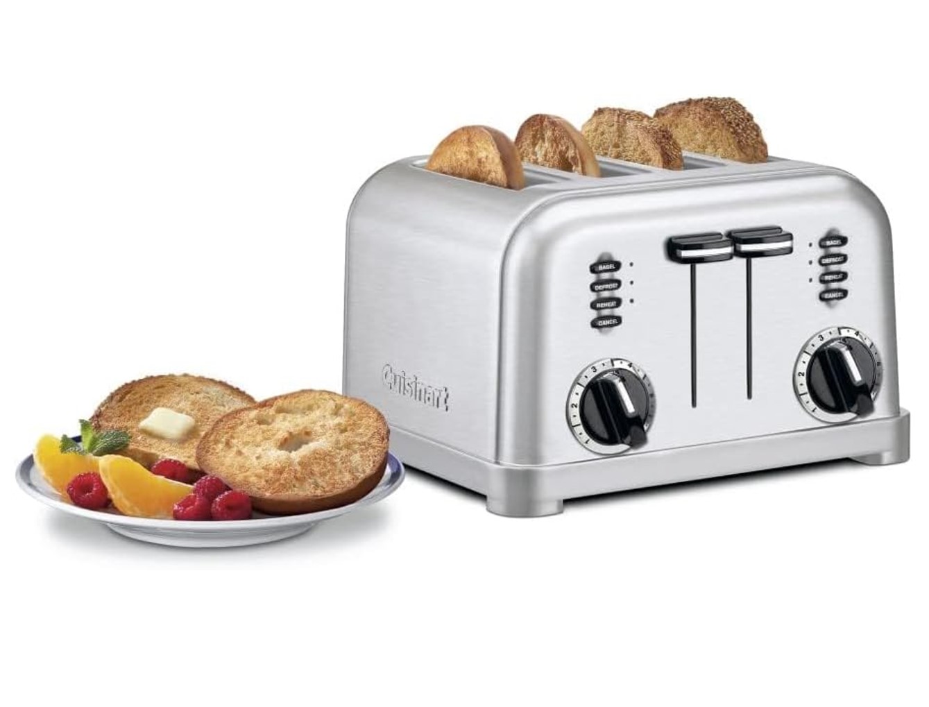 Restored Cuisinart CPT-14WMFR Stainless Steel 4-Slice Toaster (Refurbished)