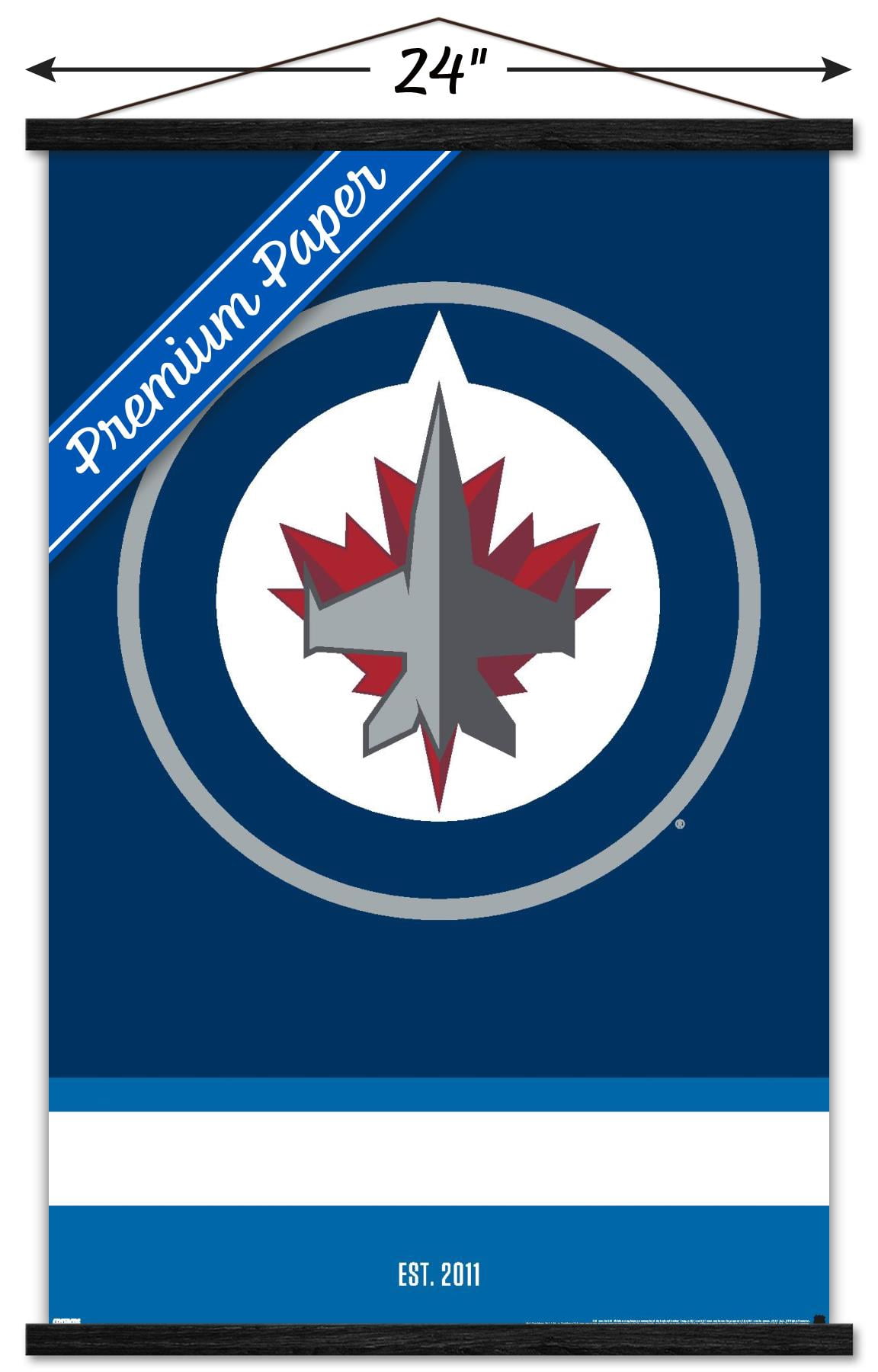 NHL Winnipeg Jets - Logo 21 Wall Poster with Wooden Magnetic Frame, 22.375" x 34"