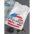 thumbnail image 3 of Independence Day And Flag Shaped T-Shirt Women -Image by Shutterstock, Female Medium, 3 of 4