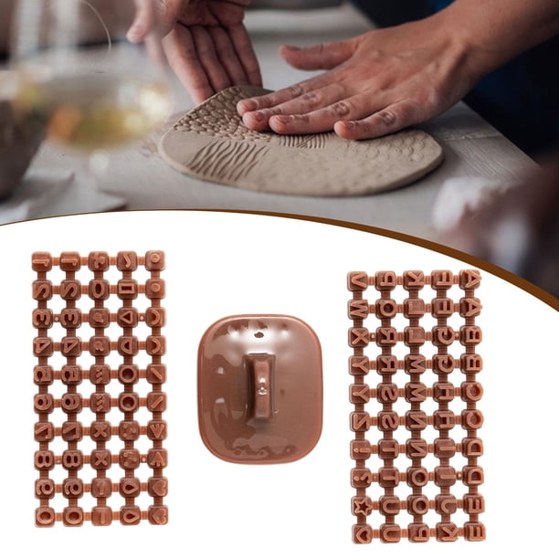 Sellos de letras de arcilla, herramienta de estampación, herramientas de cerámica, mini sellos de letras, números y alfabeto para hacer manualidades