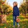 thumbnail image 5 of Girls Polka Dot Turtleneck Sweater Long Sleeve Pullover Tops Loose Fit Kids Casual Fall Winter Daily Knit Outfits, 5 of 7