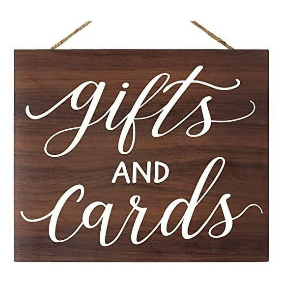 JennyGems Gifts and Cards Wedding Sign, Wedding Table Decor, 12x10 Inch Wood Sign, Birthday, Engagement, Bridal Shower Party Decor