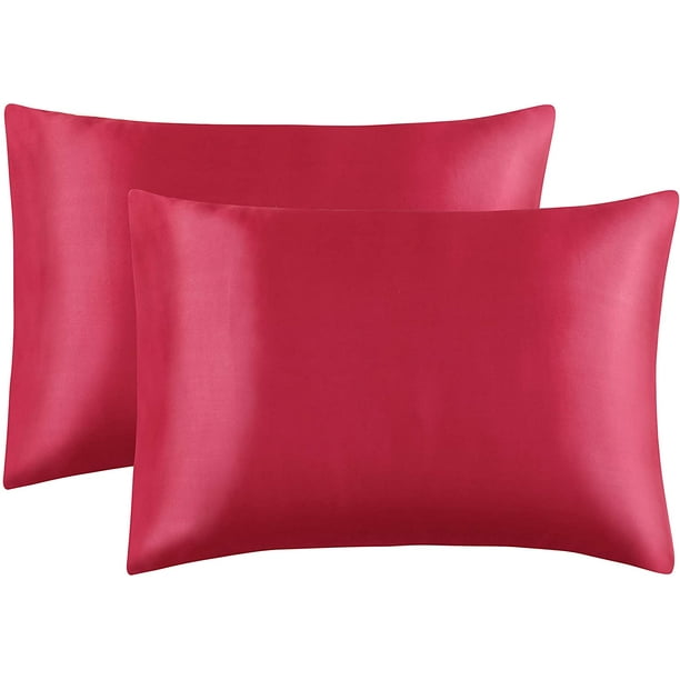Funda de almohada de raso para el cabello y la piel Funda de almohada de seda Juego de 2 fundas de almohada suaves Paquete de 2 Queen con cierre de sobre Adepaton WMZL-913-14