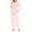 Pink, variant on YUGYXL Matching Pajama Sets For Women Crewneck Long Sleeve Top And Pants Sleepwear Pleated Lounge Pjs Two Piece Sets Army Green M