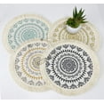 thumbnail image 6 of Fennco Styles Boho Mandala Fringe Decorative Cotton Placemats 13-inch Round, Set of 4 - Grey Heat Resistant Insulation Table Mats for Home Decor, Dining Table, Banquets and Special Events, 6 of 8