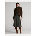 thumbnail image 2 of Polo Ralph Lauren SQUIRE BROWN Women's Suede Moto Jacket, US Small, 2 of 4