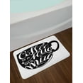 thumbnail image 2 of Hug Bath Mat, Monochrome Print of Coffee is a Hug in a Mug Calligraphy on Cup Pictogram, Plush Bathroom Decor Mat with Non Slip Backing, 29.5" X 17.5", Charcoal Grey and White, by Ambesonne, 2 of 2