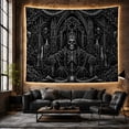 thumbnail image 5 of Crowned Skeleton Regent in Gothic Cathedral, Eerie Gothic Style for Dark Art Lovers, Macabre Wall Art, Halloween Gift, Tapestry Wall Hanging for Bedroom and Dorm, 5 of 6