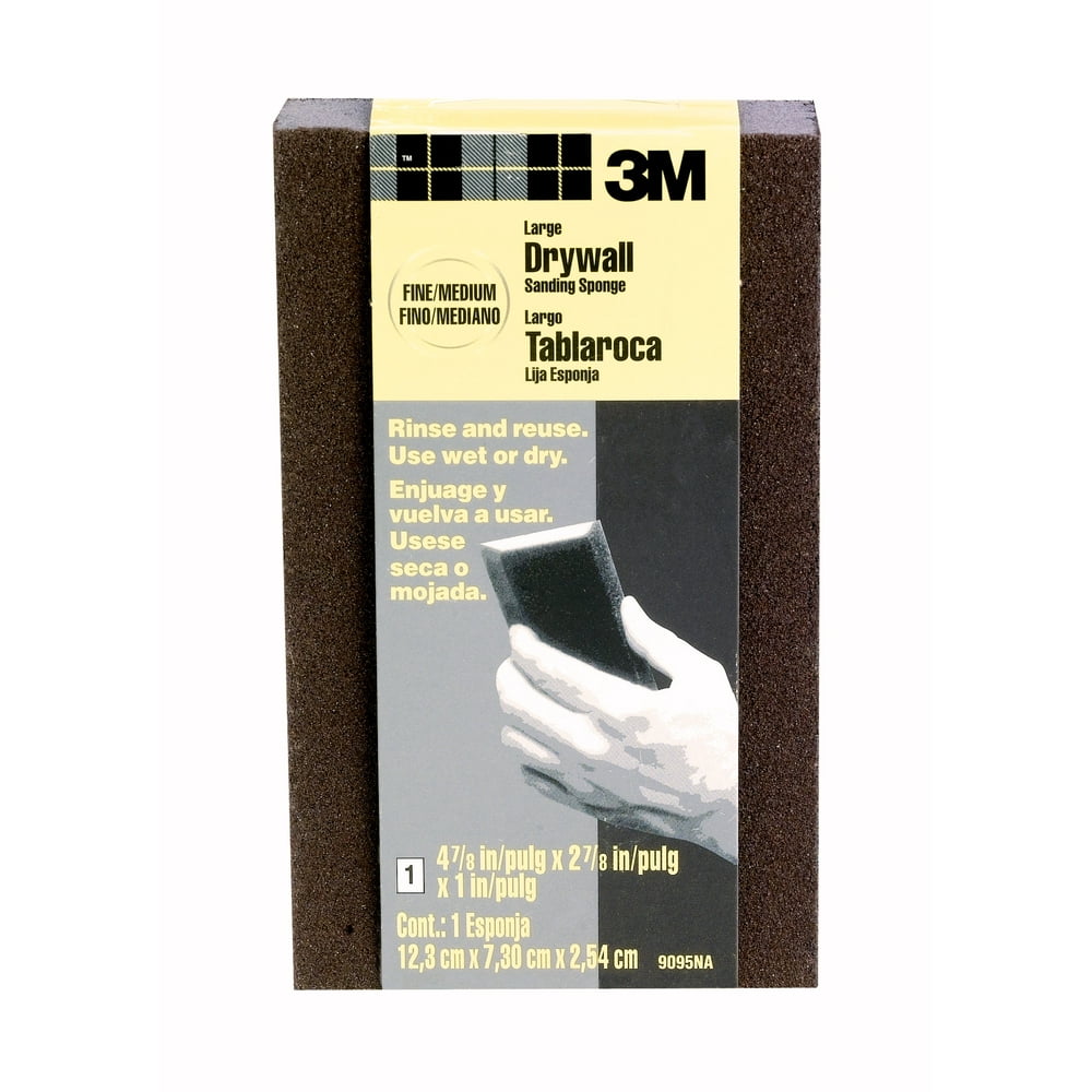 3M Large Area Drywall Sanding Sponge, 4.875 in. x 2.875 in. x 1 in
