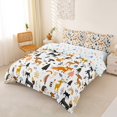 thumbnail image 3 of Castle Fairy Cute Woodland Animal Duvet Cover Queen,Fox Deer Hedgehog Pine Queen Bedding,Orange Black Cream White,Reversible,3-Piece,No Comforter,1 Duvet Cover and 2 Pillowcases, 3 of 6