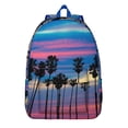 thumbnail image 1 of Boho Tropical Palm Trees Backpack, Hawaii Palm Tree School Bag with Tropical Beach Sunset Design, Vibrant Summer Aesthetic, 1 of 5