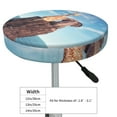 thumbnail image 4 of Xecao Elephant And A Giraffe Sitting On A Rock Admiring The Ocean Print Stool Covers Offer Stylish, Washable Protection for PU Round Bar Stools, Perfect for Home or Commercial Use.-12 inch, 4 of 7