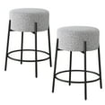 thumbnail image 6 of LuXeo Danica 24" Barstool Black Steel Legs with Gray Fabric Upholstered Seat (Set of 2), 6 of 12