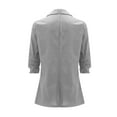 thumbnail image 6 of BSDJILFG Plus Size Linen Blazers Women Lined S-5XL ,3/4 Ruched Sleeve Summer Suit Jacket Lightweight Office Work Jackets with Pockets, 6 of 6