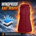 thumbnail image 6 of Turilly Womens Mid-Length Puffer Vests Sleeveless Hooded Down Jacket Fall Winter Casual Loose Outerwears with Pocket, 6 of 6