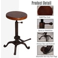thumbnail image 4 of Bar Stool 21-27inch Counter Height Adjustable Rustic Kitchen Island Stool Vintage Shop Stool Farmhouse Coffee Chairs, 4 of 15