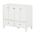 thumbnail image 3 of Dasun 36'' Bathroom Vanity without Countertop,Solid Wood Frame Bathroom Storage Cabinet Only, Freestanding Vanity with 4 Soft Closing Doors& 2 Drawers, White, 3 of 5