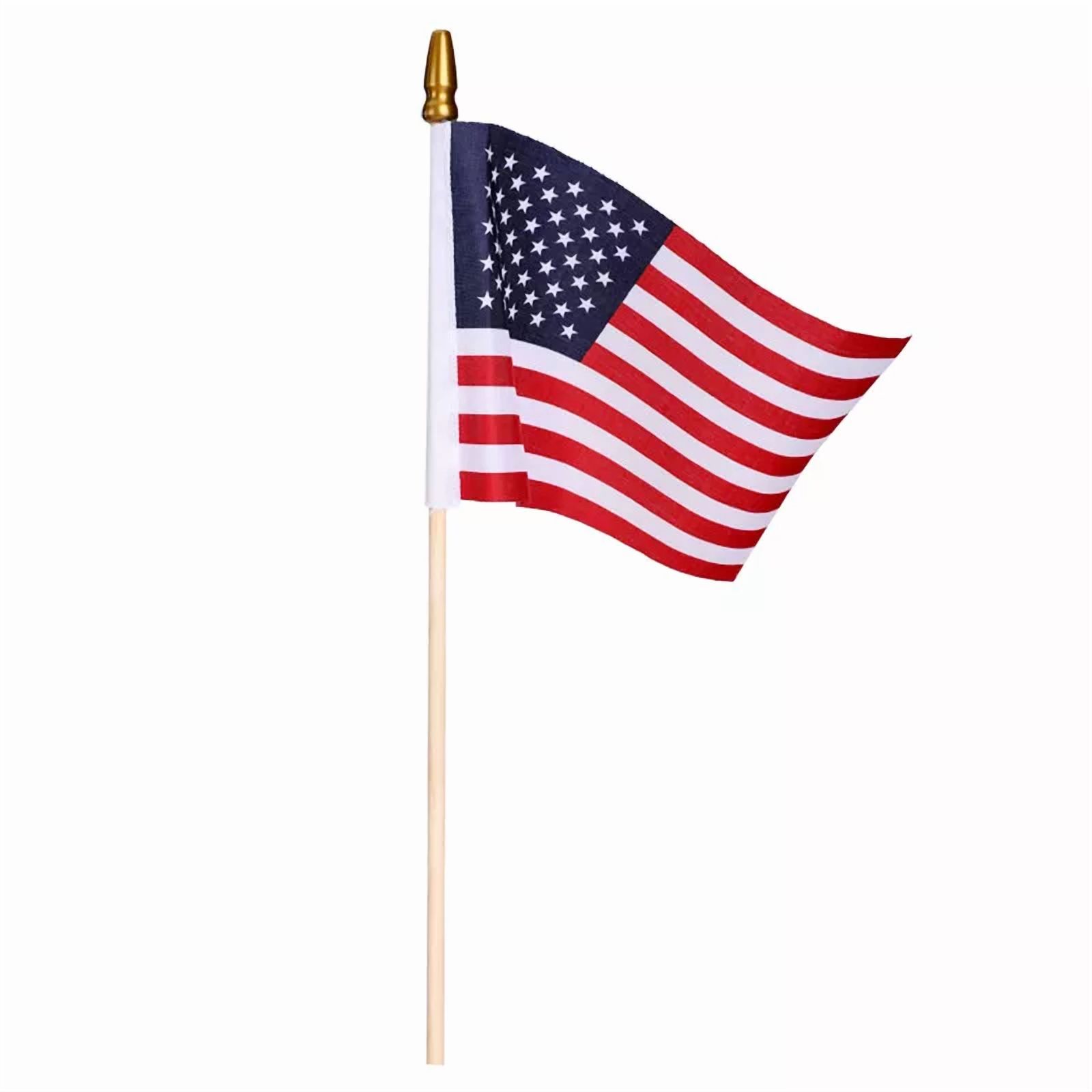 Small Us Flags Mini American Flag On Stick 4" X 6" - Small Mini American Flags