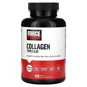 Force Factor Collagen Type I & III, 3,000 mg, 120 Tablets (100 mg Per Tablet)