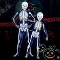 thumbnail image 3 of Disfraces de Halloween con mono de hueso de esqueleto con máscara de capucha de esqueleto para padres e hijos, 3 of 3