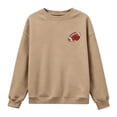 thumbnail image 4 of Weikingp Football Sweatshirts Fall Tops for Women 2026 Sports Fan Clothing Cute Sweatshirts Oversized Football Sweatshirt Plus Size Shirt Football Graphic Tunic Letter Graphic Print Tops Brown 2XL, 4 of 6