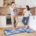 thumbnail image 6 of 2-Piece Kitchen Rugs Set Non-Slip Mats Carpet Floor for Kitchen, Bathroom (19.7"x27.6" & 19.7"x47.2") Blue Tie-dye Pattern, 6 of 7