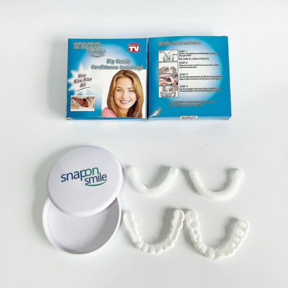4 Pcs Snap On Smile Teeth Veneers Denture, Tooth Cover Set (hs)