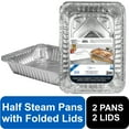 thumbnail image 3 of (3 pack) Mainstays 9.38" x 11.75" Large Aluminum Pan with Folded Lids, 2 Count, 3 of 7