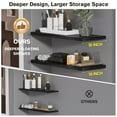 thumbnail image 3 of Wooden Wall Shelves 3 Pack, Floating Shelf Set 30x10 Inch for Bedroom Living Room Kitchen Storage, Heavy Duty Hidden Brackets, Black, 3 of 6
