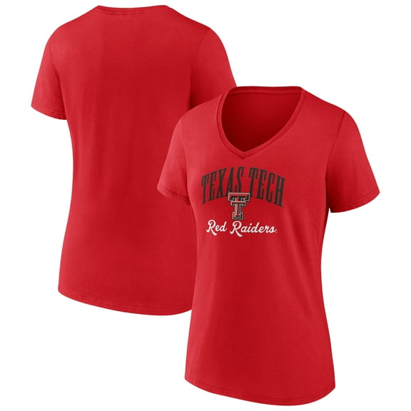 Women's Red Texas Tech Red Raiders Victory Script V-Neck T-Shirt