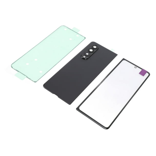 Front Outer Lens Glass Screen, Adhesive Back Glass Cover Replacement Housing Door Anti Scratch for Phone Black,Silver