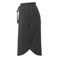 thumbnail image 3 of A2Y Women's Elastic Waist Self Tie Tulip Hem Side Pocket Skirt Ash Grey L, 3 of 5