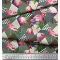 thumbnail image 3 of Soimoi Brown Heavy Canvas Fabric Flamingo Bird Fabric Prints By Yard 58 Inch Wide, 3 of 3